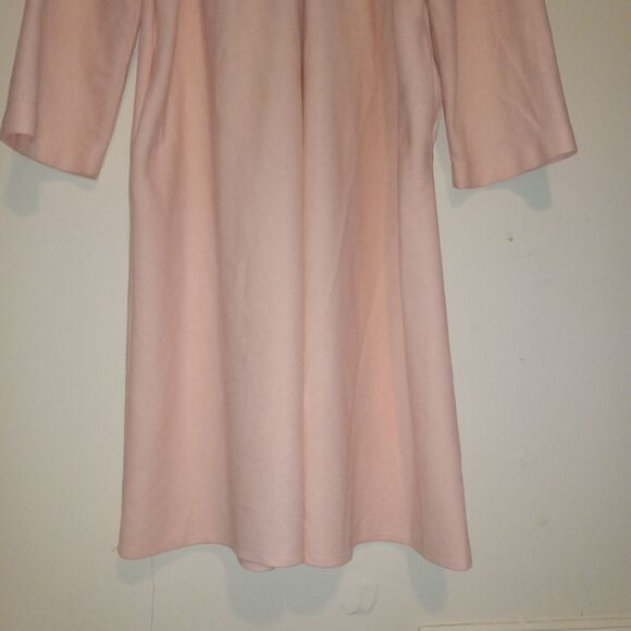 Vintage Shadowline Fleece Housecoat-Medium-Floral Embroidered Yoke-Pockets-Zip - Picture 5 of 10